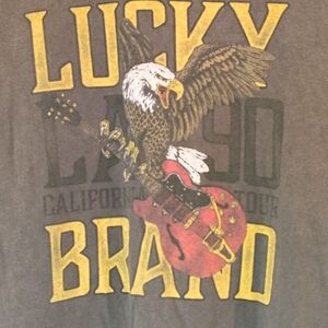 LUCKY Brand Men's Eagle Guitar Graphic T-Shirt  Size Large - Gray/Black
